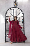NF-6335 Maroon Cotton Stripes Stitched Frock
