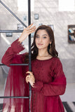 NF-6335 Maroon Cotton Stripes Stitched Frock