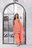 NF-6513 Peach Cotton Stitched 2pc Suit