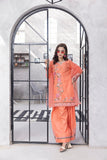 NF-6513 Peach Cotton Stitched 2pc Suit