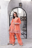 NF-6513 Peach Cotton Stitched 2pc Suit