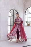 NF-6329 Maroon Beige Print Stitched Frock