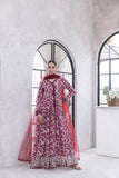 NF-6329 Maroon Beige Print Stitched Frock
