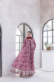 NF-6329 Maroon Beige Print Stitched Frock