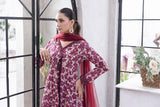 NF-6329 Maroon Beige Print Stitched Frock