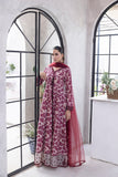 NF-6329 Maroon Beige Print Stitched Frock