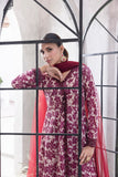 NF-6329 Maroon Beige Print Stitched Frock