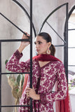 NF-6329 Maroon Beige Print Stitched Frock