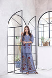 NF-5954 Grey Silk with wide Leg Bottom Suit