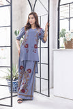 NF-5954 Grey Silk with wide Leg Bottom Suit