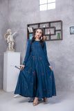 NF-6269 Blue Embroidered Lawn Stitched Frock