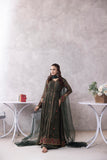 NF-6246 Mehndi Chiffon Stitched Frock