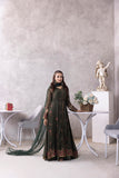 NF-6246 Mehndi Chiffon Stitched Frock