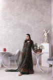 NF-6246 Mehndi Chiffon Stitched Frock