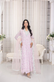 NF-6229 Baby Pink Chiffon Sttiched 3Pc Suit
