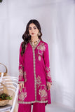 NF-5673 Shocking Pink Silk 2pc Stitched Suit