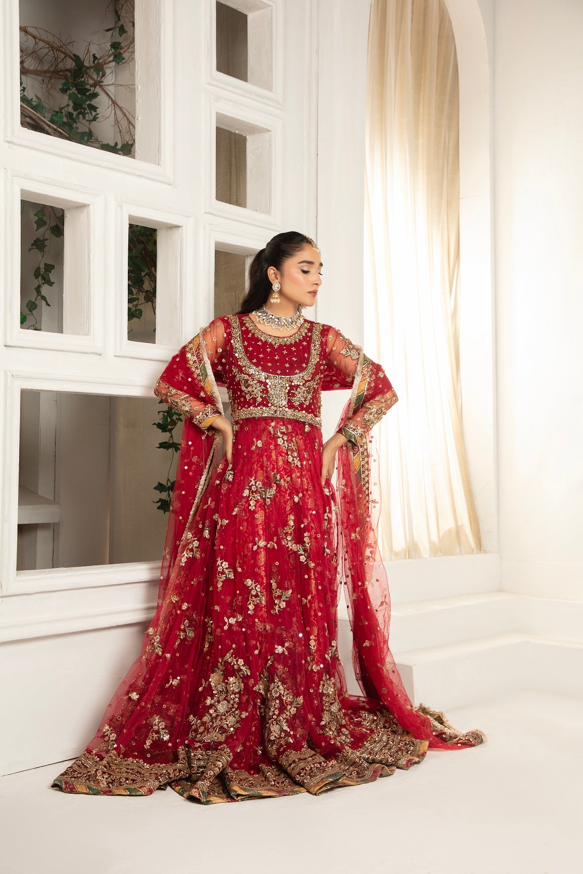 NB-6598 Maroon Maxi 3Pc Stitched