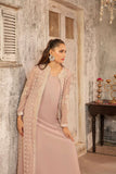 NF-6293 Pink Chiffon Stitched Coat with Inner