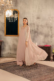 NF-6293 Pink Chiffon Stitched Coat with Inner