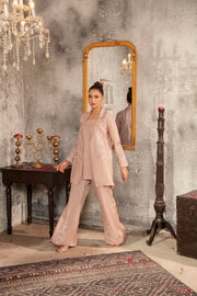NF-6539 Pink Silk Stitched 2Pc Suit
