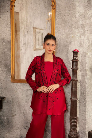 NF-5986 Maroon Silk Stitched 2Pc Suit