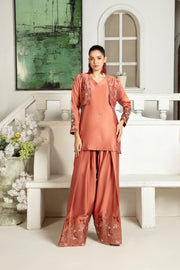 NF-5990 Rose Gold Silk 2Pc Stitched Suit