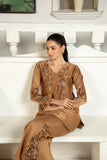 NF-6372 Golden Silk 2pcs Stitched Suit