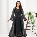 NF-6475 Black Cotton Net Stitched Frock