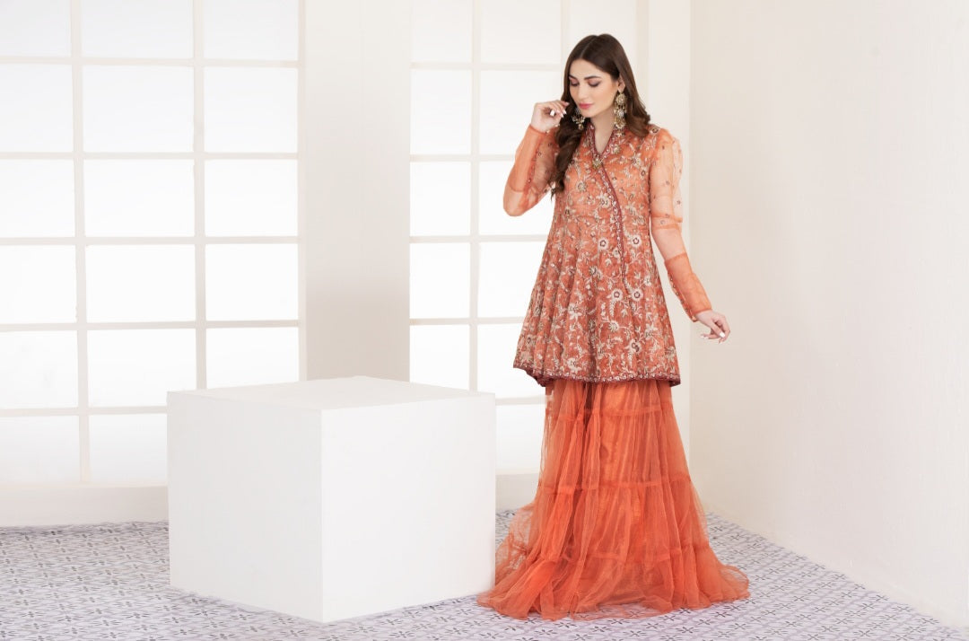 5002 Peach Ghararah Suit Nakoosh Shop