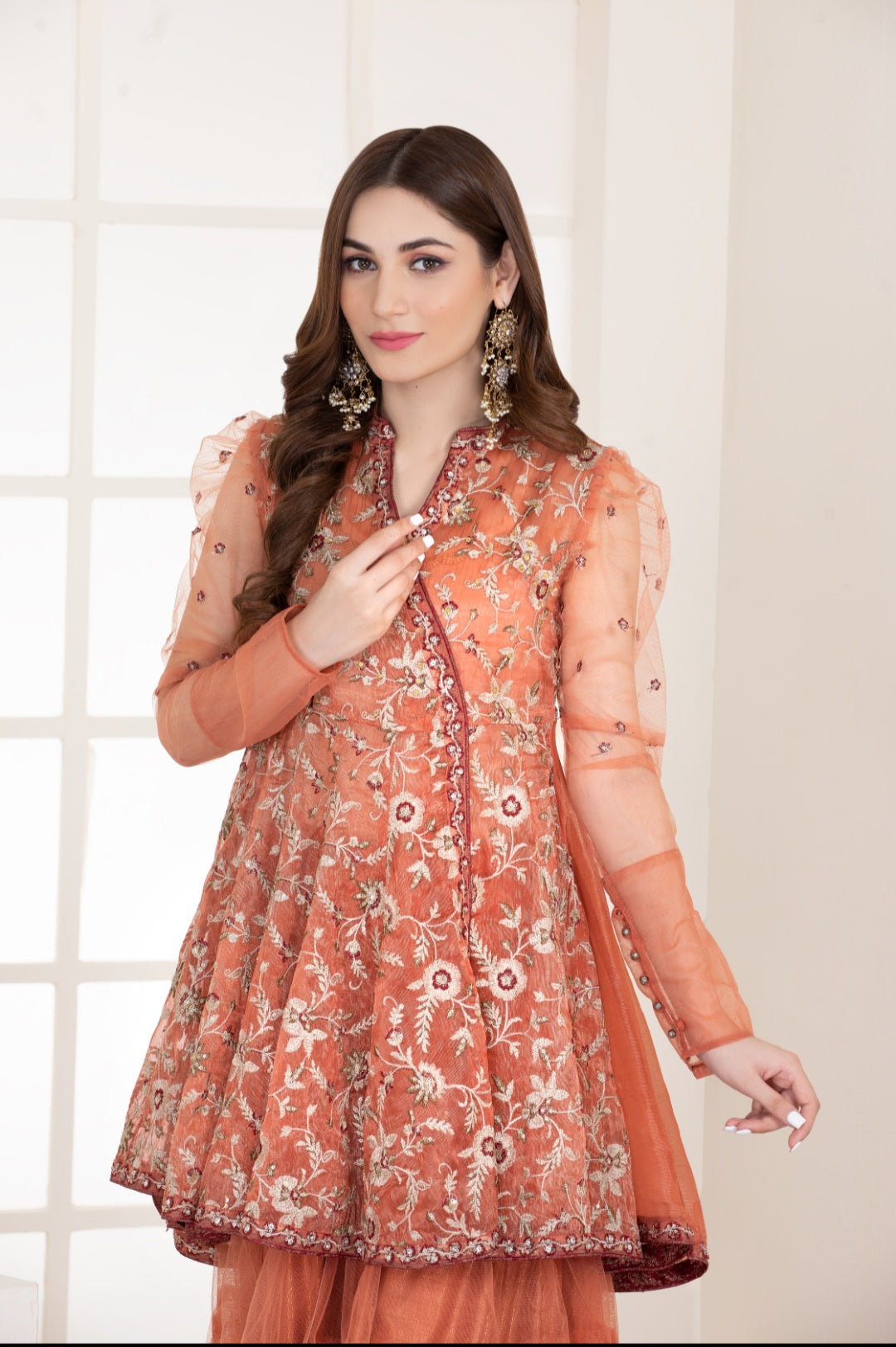 5002 Peach Ghararah Suit Nakoosh Shop