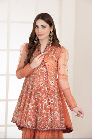 5002 Peach Ghararah Suit Nakoosh Shop