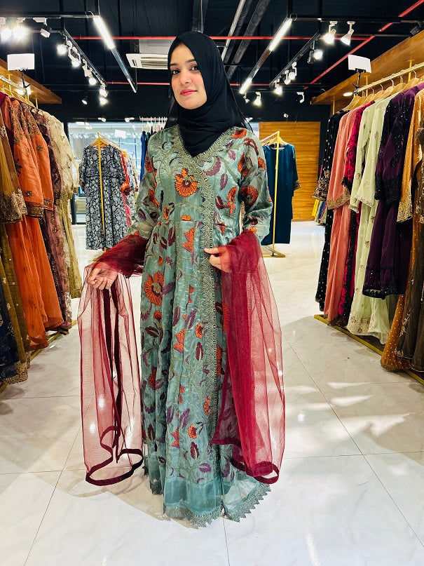 NF-5080 Ferozi Maisori Stitched Frock