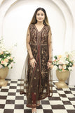 NF-5285 Brown Net Stitched Frock