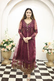 NF-5582 Magenta Net Stitched Frock