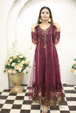 NF-5582 Magenta Net Stitched Frock