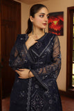 NF-5686 Navy Blue Organza Shirt & Dupatta Stitched