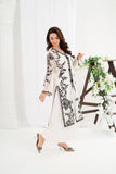 NF-6739 White Cotton Net Stitched 2PC Suit