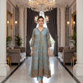 NF-5976 Ferozi Maisori Stithced Frock