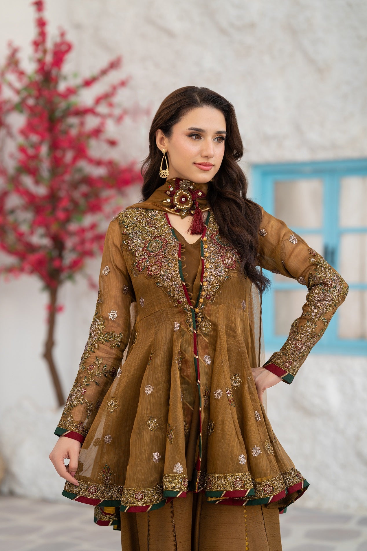 NF-6459 Antique Peplum Stitched 2PC