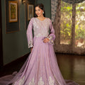 NF-6498 Lilac Cotton Rawsilk Stitched Frock