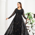 NF-6663 Black Chiffon Stitched Frock