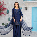 NF-6831 Blue Silk Stitched 2Pc