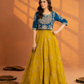 NF-6870 Zinc Yellow Lehenga Choli Stitched Dress