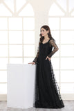 NF-4599 Black Net Stitched Maxi