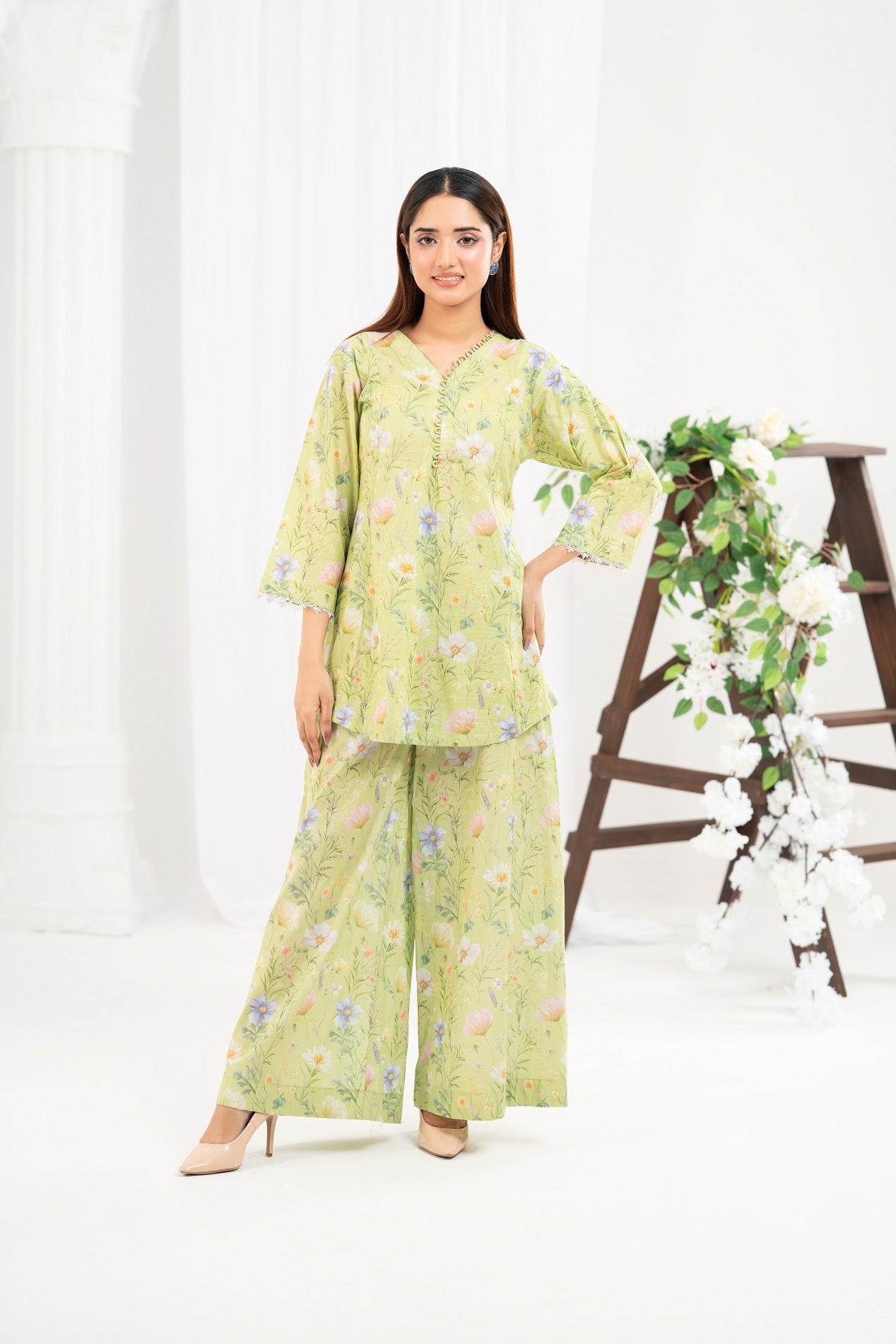 NF-Blooming Mint Green Printed 2PC