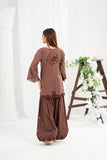 NF-6495 Brown Cotton Stitched 2PC