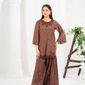 NF-6495 Brown Cotton Stitched 2PC