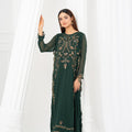 NF-6834 Bottle Green Chiffon Stitched 2PC