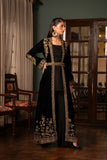 NF-6366 Black Valvet Stitched Coat