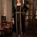 NF-6366 Black Valvet Stitched Coat
